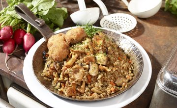 Grünkern-Risotto mit Pilzen | Touristikgemeinschaft Odenwald | Wohnmobiltouren in Baden-Württemberg | © Touristikgemeinschaft Odenwald